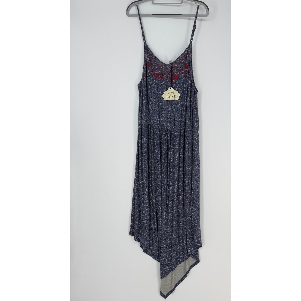 Knox Rose Dress XL Blue Floral Embroidered Boho Maxi Cottagecore Whimsigoth NWT